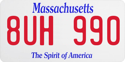 MA license plate 8UH990