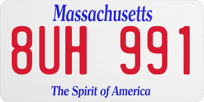 MA license plate 8UH991