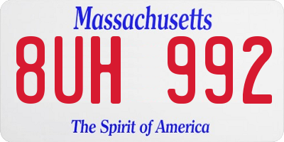 MA license plate 8UH992