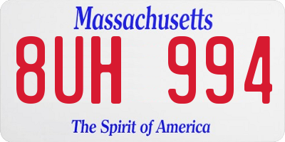 MA license plate 8UH994