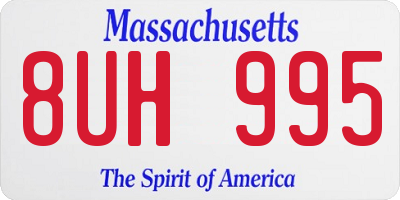 MA license plate 8UH995