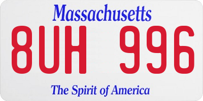 MA license plate 8UH996