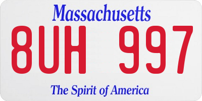 MA license plate 8UH997