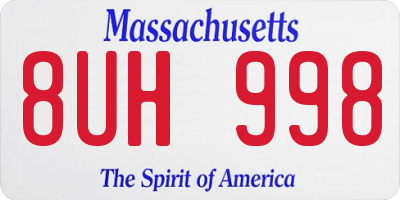 MA license plate 8UH998
