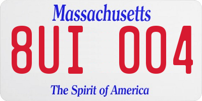 MA license plate 8UI004