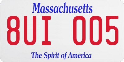 MA license plate 8UI005