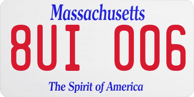 MA license plate 8UI006