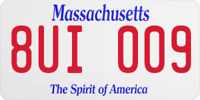 MA license plate 8UI009