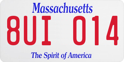 MA license plate 8UI014