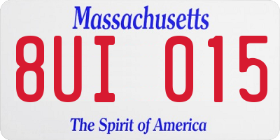 MA license plate 8UI015