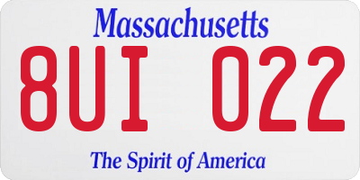 MA license plate 8UI022