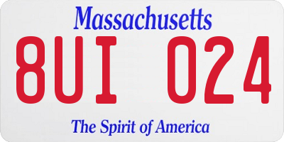 MA license plate 8UI024