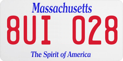 MA license plate 8UI028