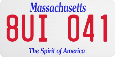 MA license plate 8UI041