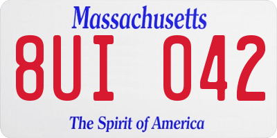 MA license plate 8UI042