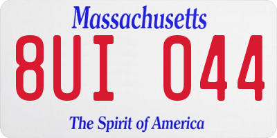 MA license plate 8UI044