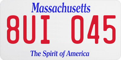 MA license plate 8UI045