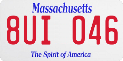 MA license plate 8UI046