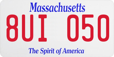 MA license plate 8UI050