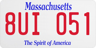 MA license plate 8UI051