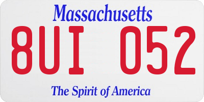 MA license plate 8UI052