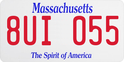 MA license plate 8UI055