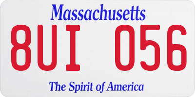 MA license plate 8UI056