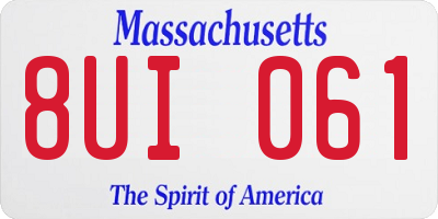 MA license plate 8UI061
