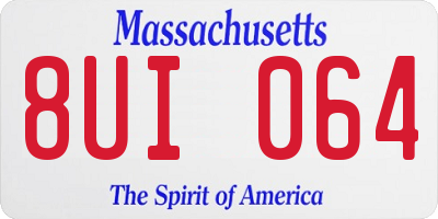 MA license plate 8UI064