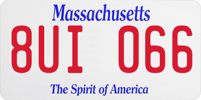 MA license plate 8UI066