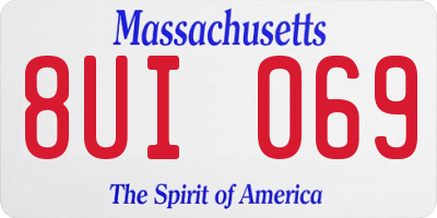 MA license plate 8UI069