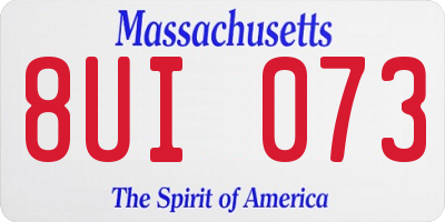 MA license plate 8UI073