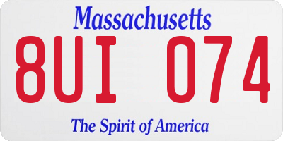 MA license plate 8UI074