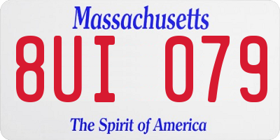 MA license plate 8UI079