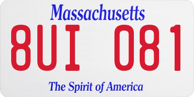 MA license plate 8UI081