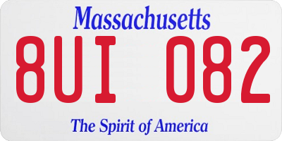 MA license plate 8UI082