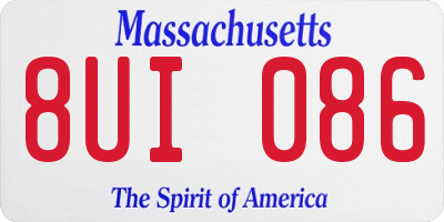 MA license plate 8UI086