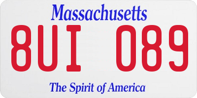 MA license plate 8UI089