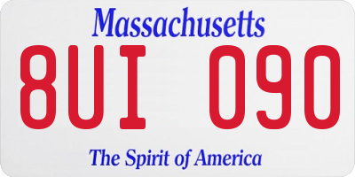 MA license plate 8UI090
