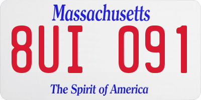 MA license plate 8UI091