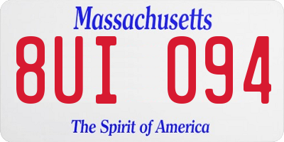 MA license plate 8UI094