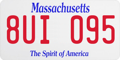 MA license plate 8UI095