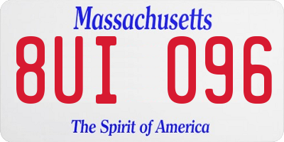 MA license plate 8UI096