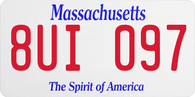 MA license plate 8UI097