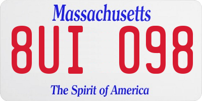 MA license plate 8UI098