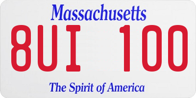 MA license plate 8UI100