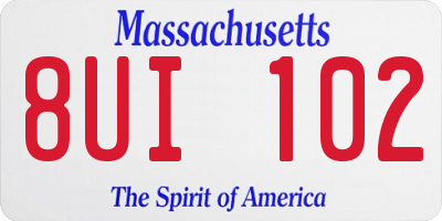 MA license plate 8UI102
