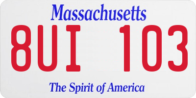 MA license plate 8UI103