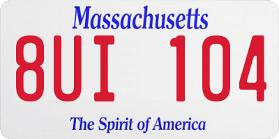 MA license plate 8UI104