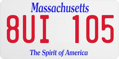 MA license plate 8UI105